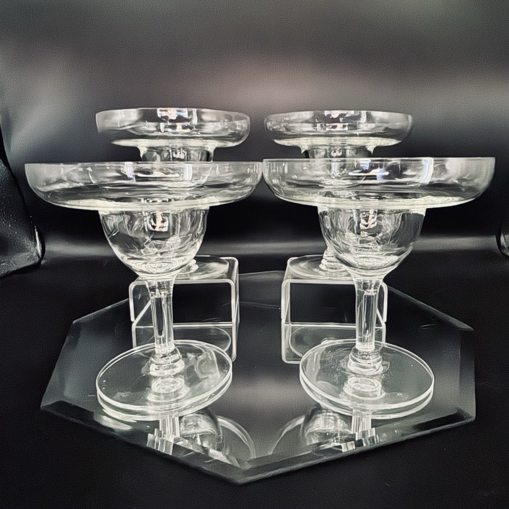 (4)‎ Dansk Margarita Daiquiri Glasses Clear Glass Barware